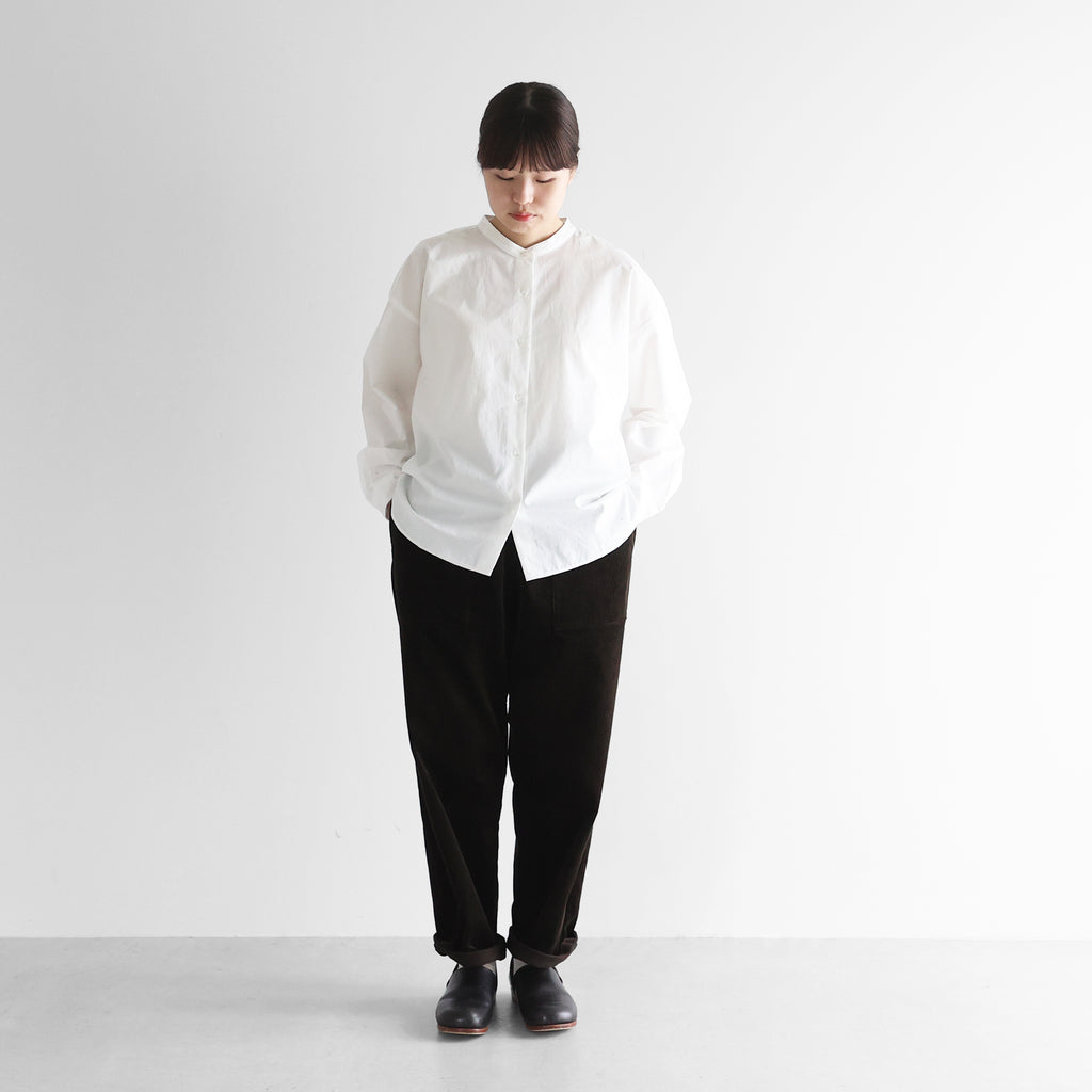 オーガニックコットンバンドカラーブラウス【レディス】U118