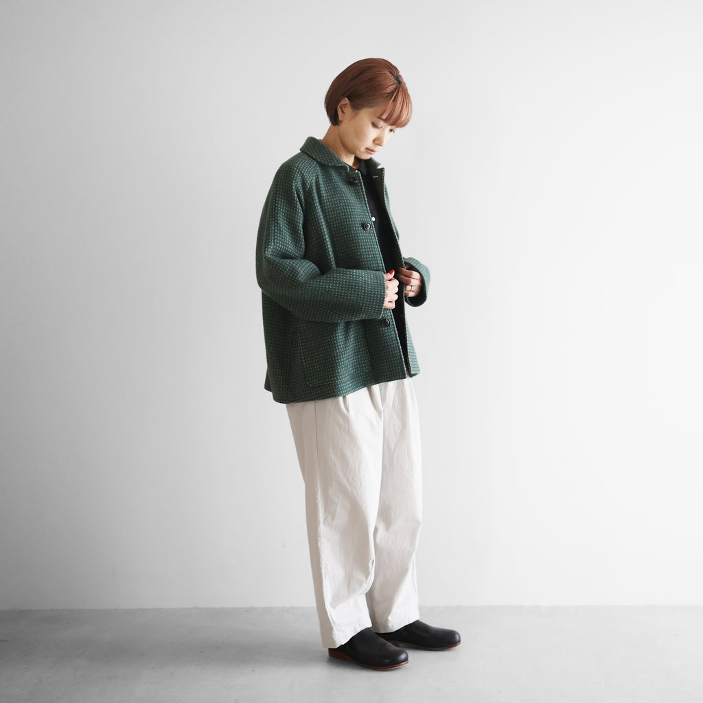 “HUIS×尾州”ウールドットツイードショートコート【ユニセックス】319