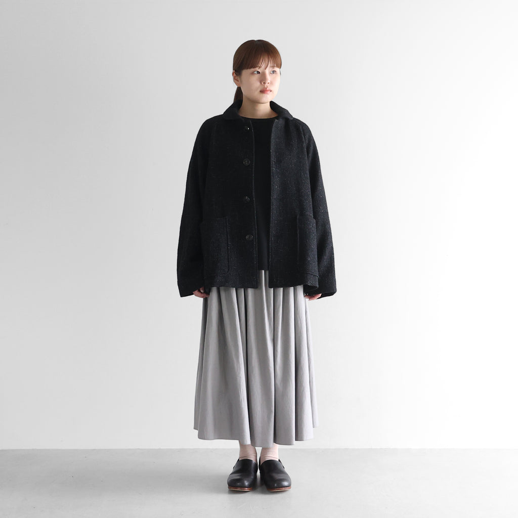 “HUIS×尾州”縮絨リネンウールショートコート【ユニセックス】319