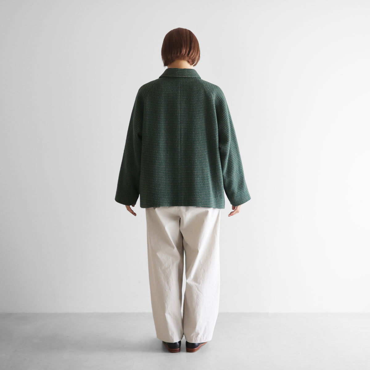 “HUIS×尾州”ウールドットツイードショートコート【ユニセックス】319
