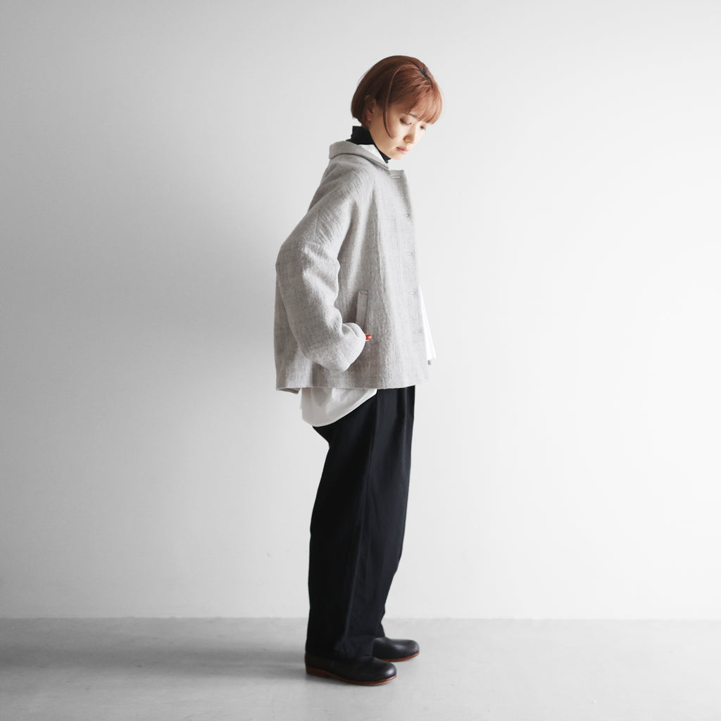“HUIS×尾州”縮絨リファインウールワイドショートコート【レディス】U311