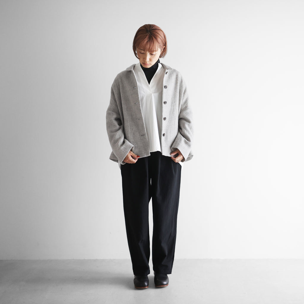 “HUIS×尾州”縮絨リファインウールワイドショートコート【レディス】U311