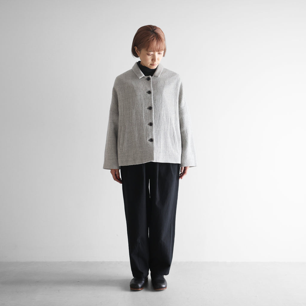 “HUIS×尾州”縮絨リファインウールワイドショートコート【レディス】U311
