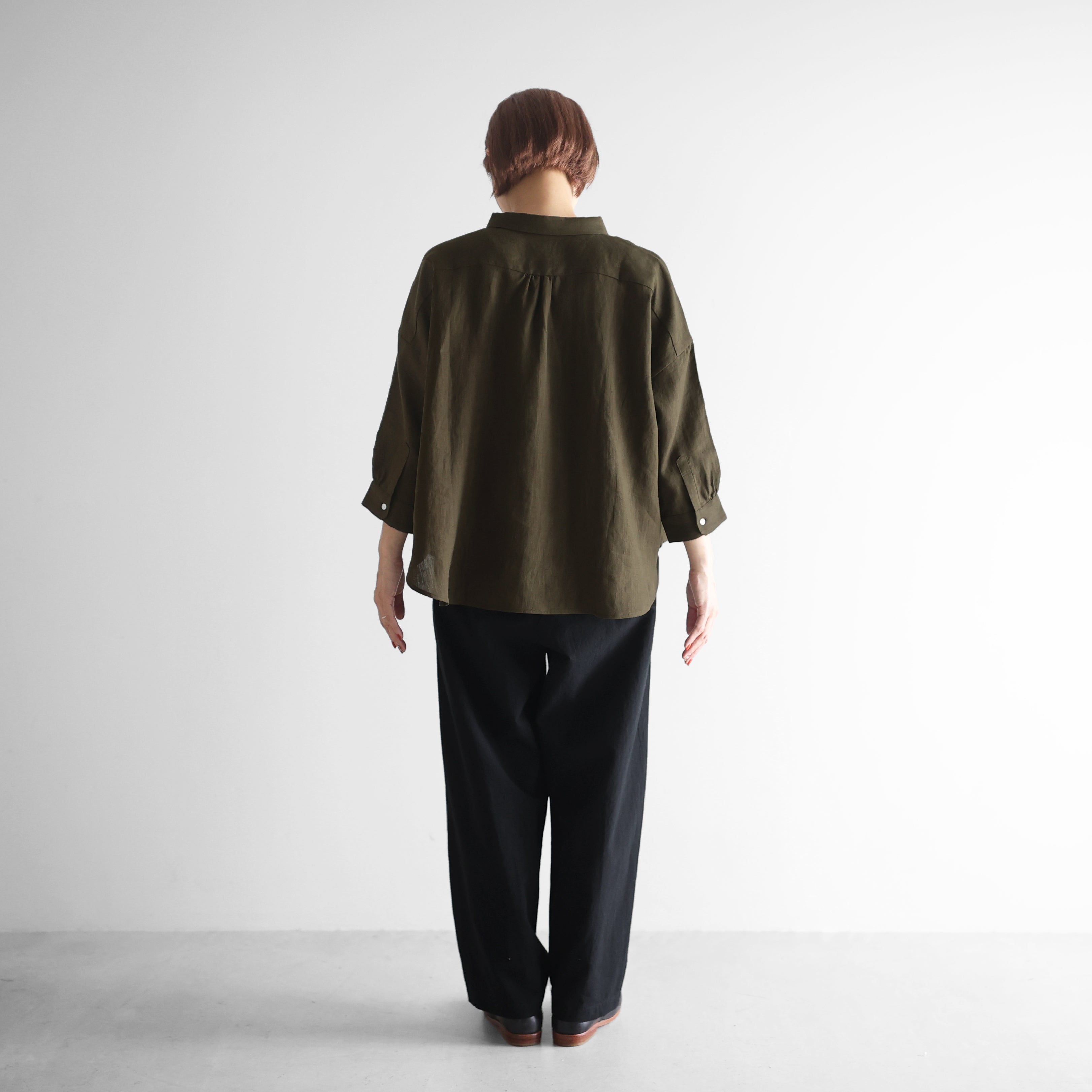 8分袖シャトルリネンワイドブラウス【レディス】U108 – HUIS onlinestore