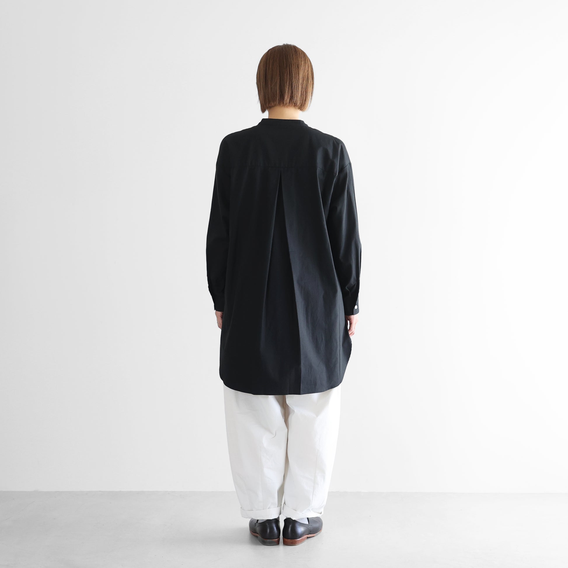 オーガニックコットンビエラ比翼ロングシャツ【レディス】021