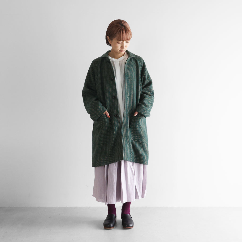 “HUIS×尾州”ウールドットツイードミドルコート 【ユニセックス】316