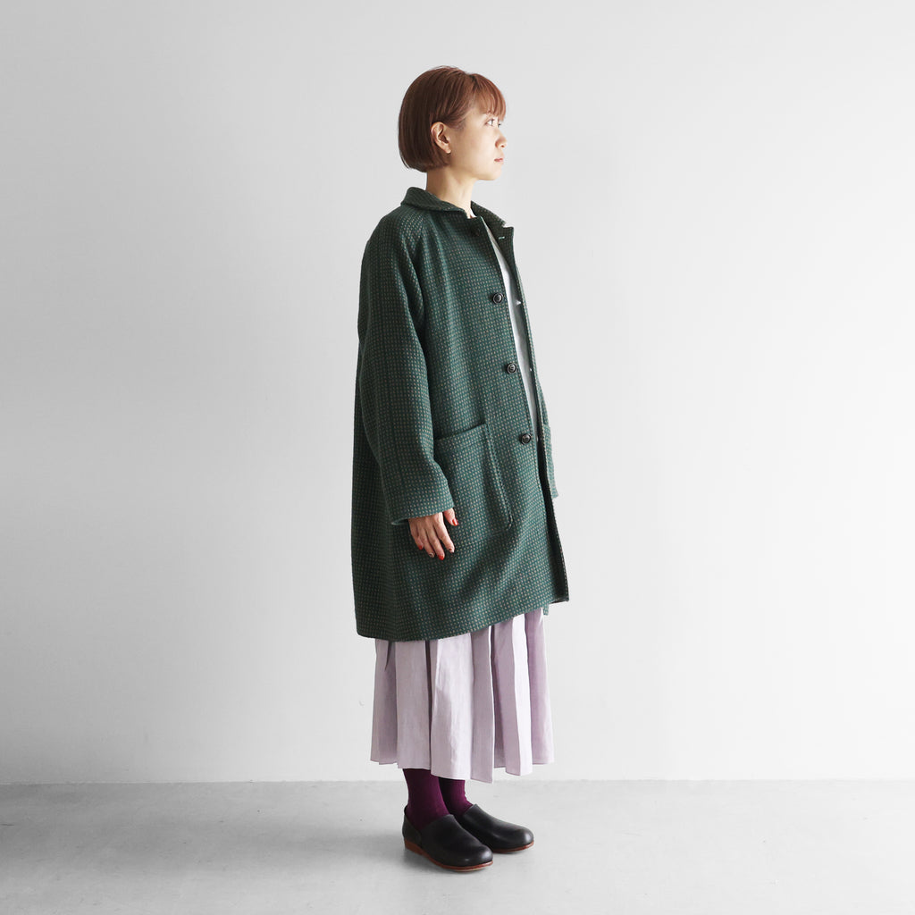 “HUIS×尾州”ウールドットツイードミドルコート 【ユニセックス】316