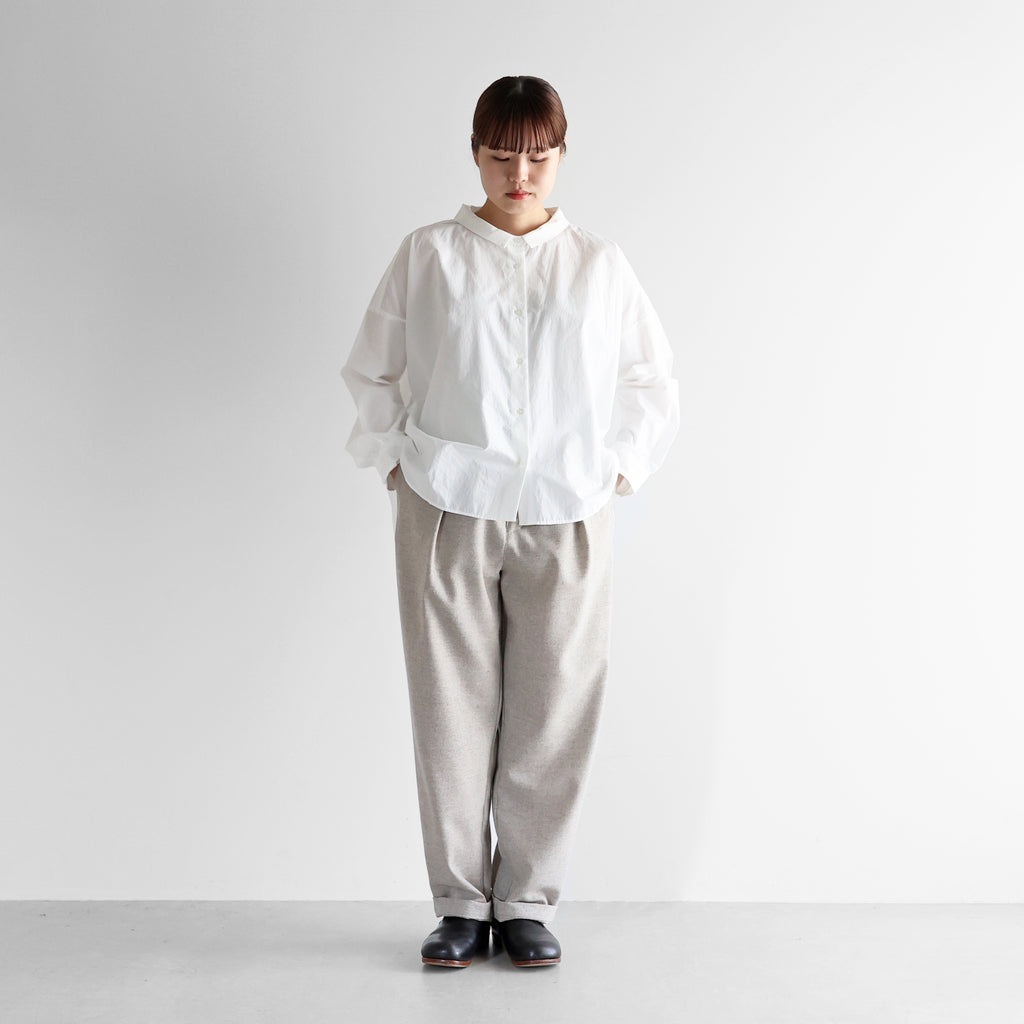 “HUIS×尾州”ウールトロセミワイドパンツ【ユニセックス】512