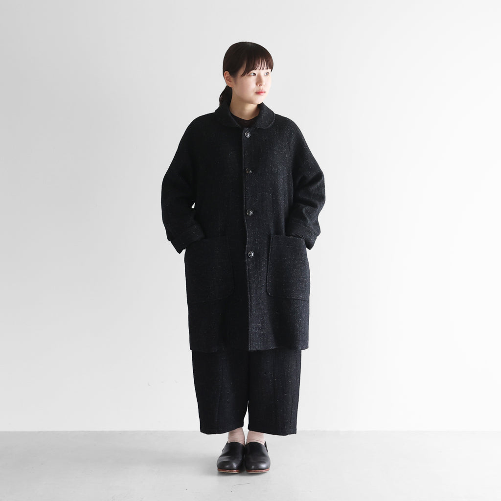“HUIS×尾州”縮絨リネンウールミドルコート【ユニセックス】316