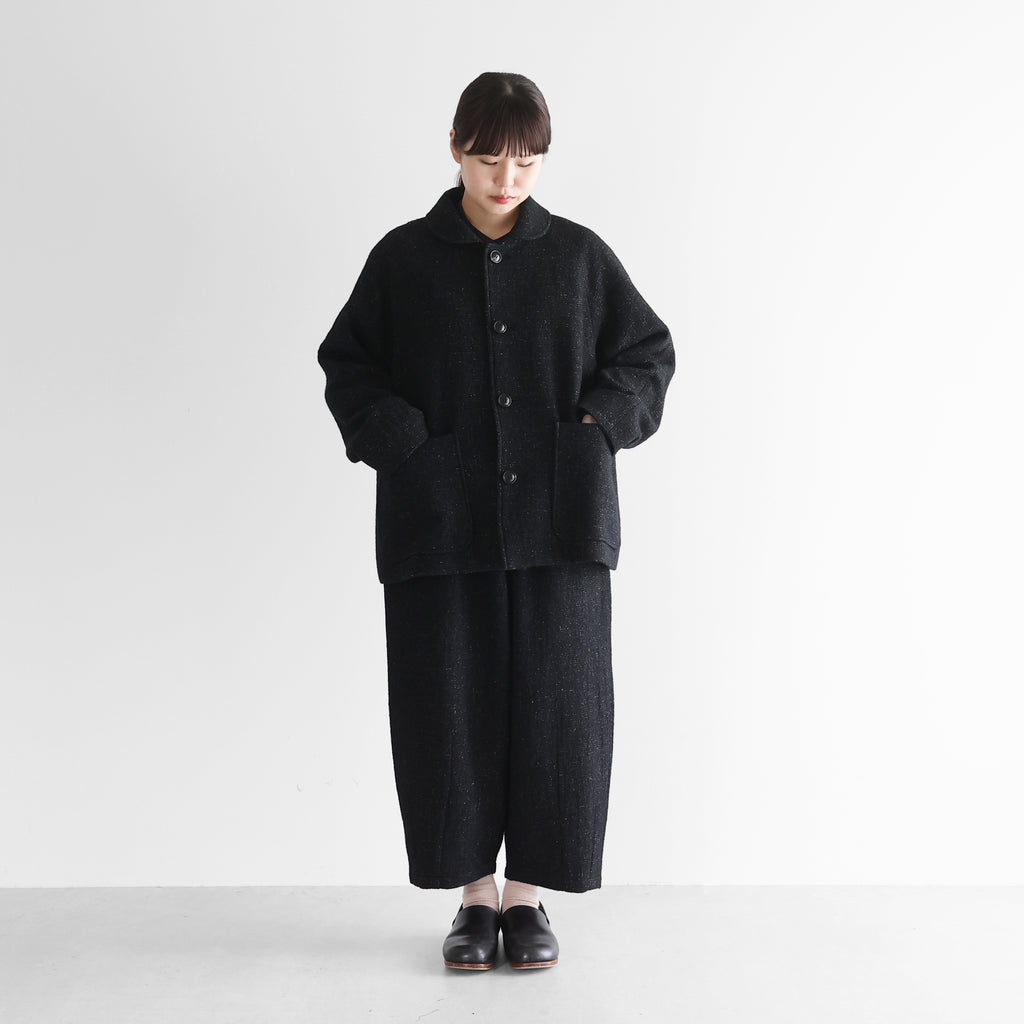 “HUIS×尾州”縮絨リネンウールショートコート【ユニセックス】319