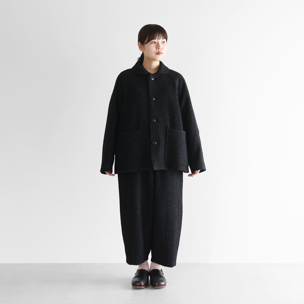 “HUIS×尾州”縮絨リネンウールショートコート【ユニセックス】319