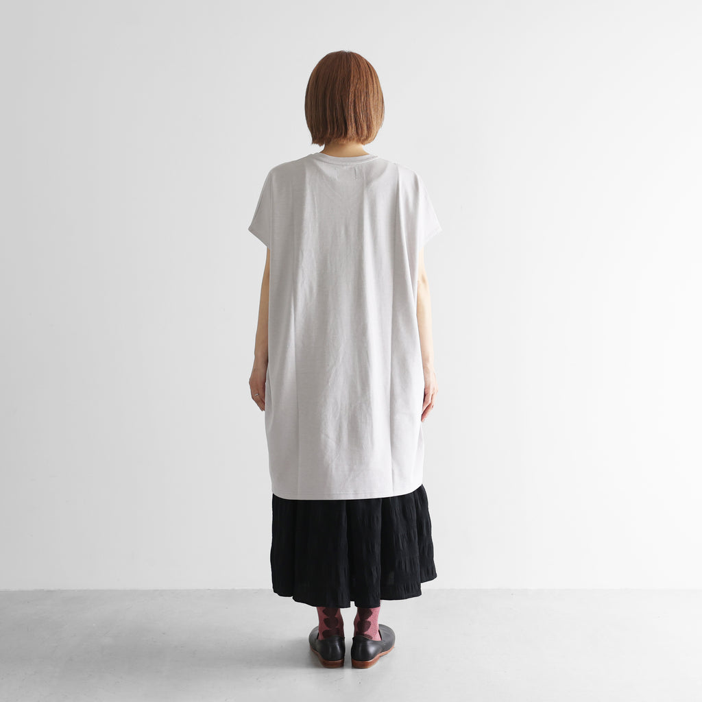 ［HUIS in house］綿麻天竺半袖Vネックワンピース【レディス】CS303