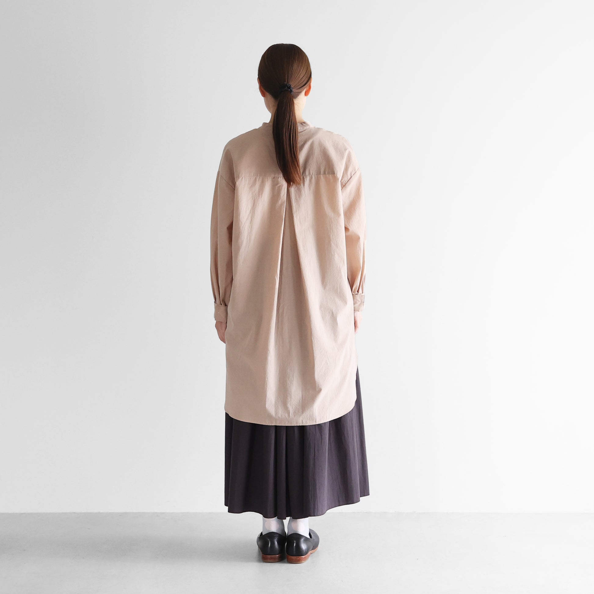 ゆるふわコットン比翼ロングシャツ【レディス】021