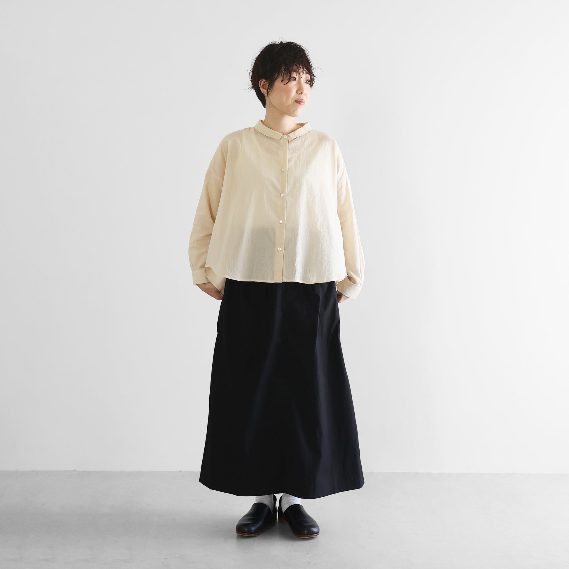 なめらかコットンワイドブラウス【レディス】U102