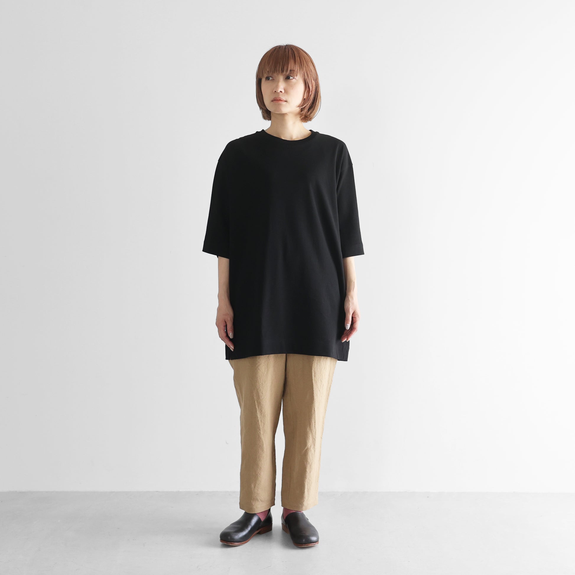 ［HUIS in house］綿麻天竺スタンダードTシャツL【ユニセックス】CS110L