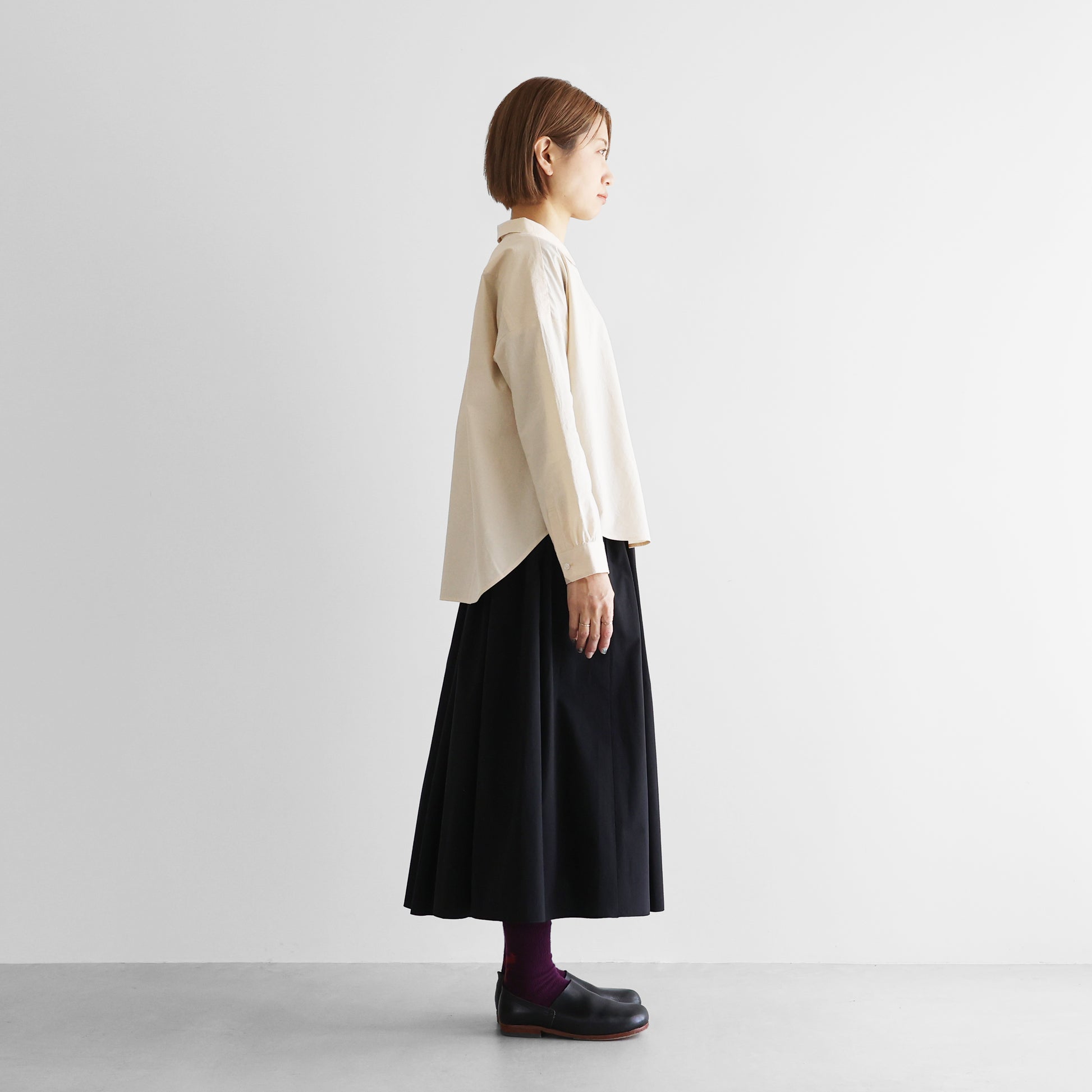 【遠州織物×久留女木の棚田プロジェクト】棚田コットンロングスカート【レディス】U402