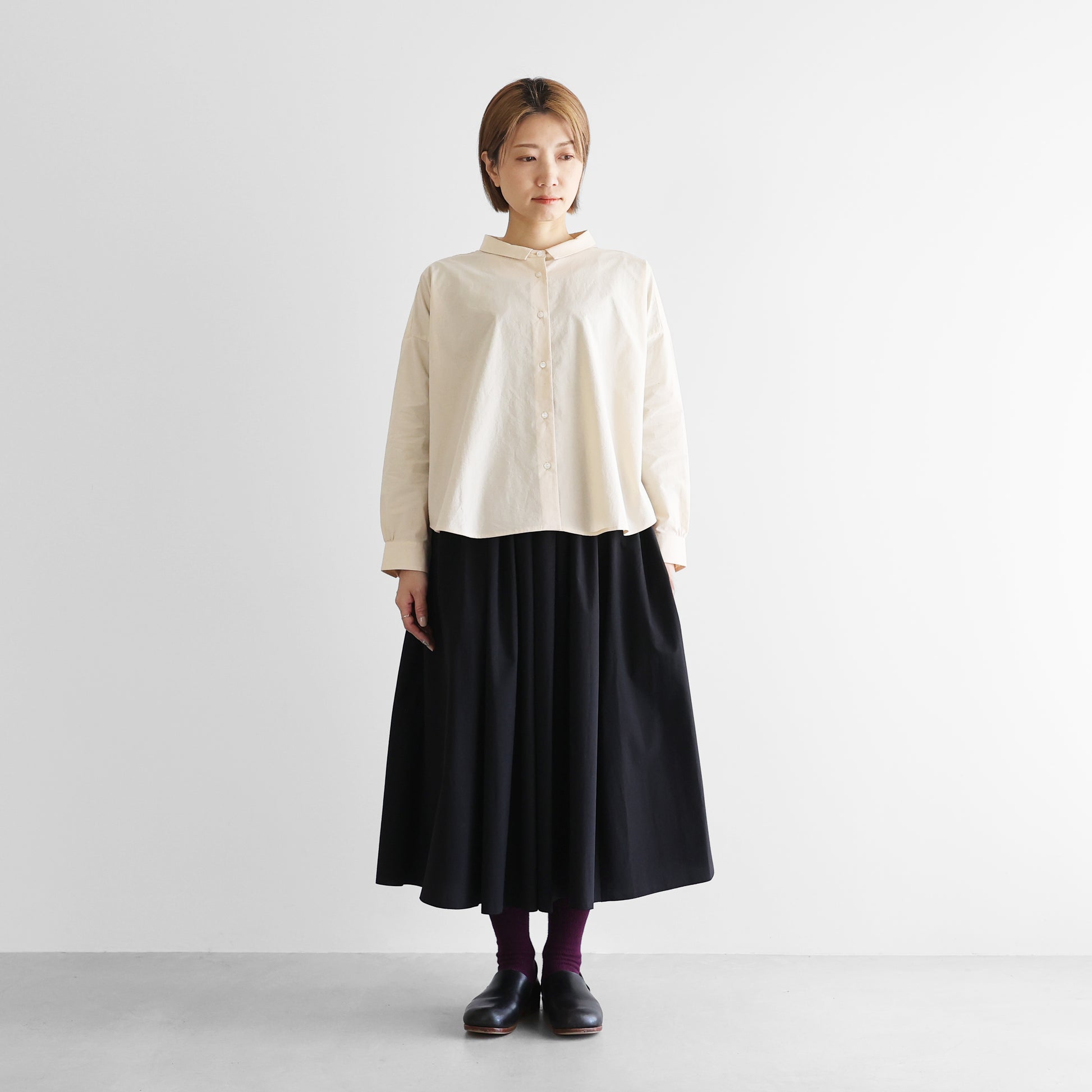 【遠州織物×久留女木の棚田プロジェクト】棚田コットンロングスカート【レディス】U402