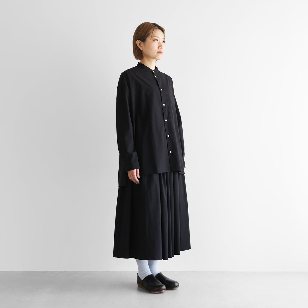 【遠州織物×久留女木の棚田プロジェクト】棚田コットンバンドカラーオーバーシャツ【ユニセックス】015